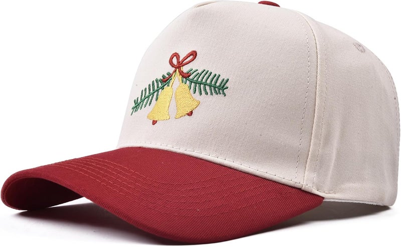 Erying Christmas Trucker Hat for Women Men Two Tone Vintage Embroidered Baseball Cap Funny Gift - Image 2